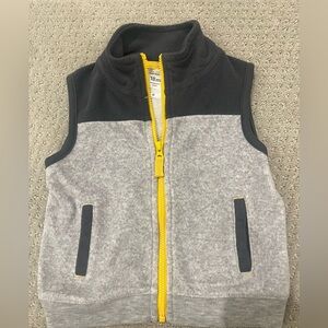 Gray Fleece Vest with Yellow Zipper
